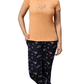 Sukanya Women's Printed Lounge Wear Top & Pyjama Set - Regular Fit, Ideal For Women's, Lounge Wear, Sinker Fabric, Half Sleeve, Orange, Round Neck