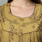 Sukanya Women's Floral Print Lounge Wear Gown - Polly Cotton, Regular Fit, Half Sleeves, Round Neck, Green, Yellow & Rust
