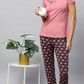 Sukanya Women's Printed Lounge Wear Top & Pyjama Set - Light Pink, Regular Fit, Ideal for Women's, Lounge Wear, Sinker Fabric, Half Sleeve, Round Neck