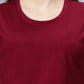 Lunica Women's  Lounge Wear  Seprate Top  - Maroon , Sinker Fabric, Regular Fit, Ideal For Women's, Lounge Wear, Half Sleeve, Round Neck