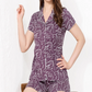 Mauve Printed Half Sleeves Round Neck