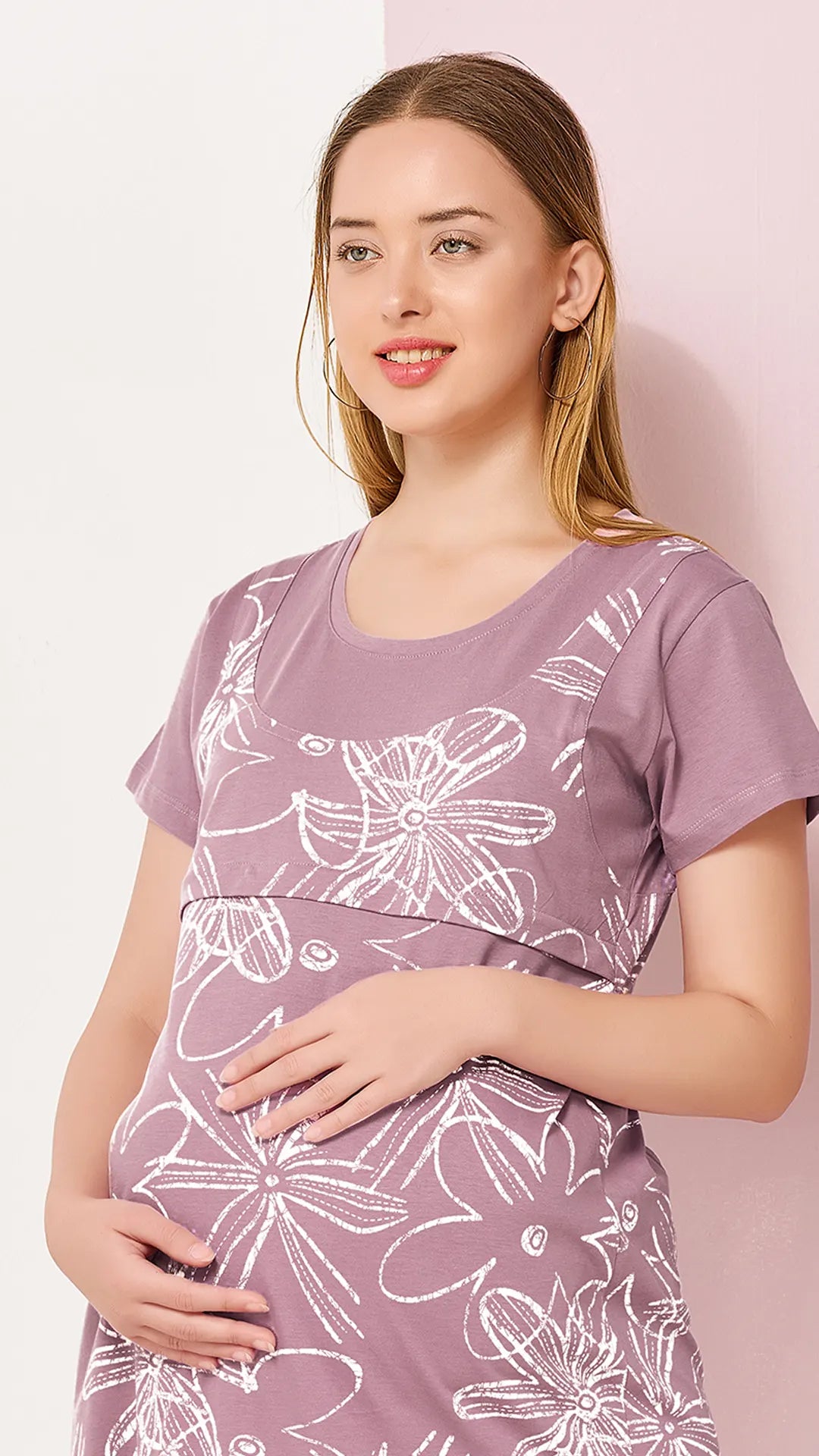 Sukanya Womens Printed Maternity Feeding Nighty