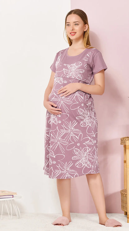 Sukanya Womens Printed Maternity Feeding Nighty