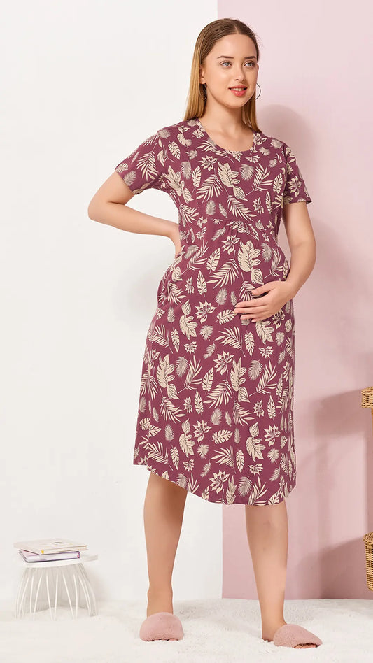Sukanya Womens Printed Maternity Feeding Nighty