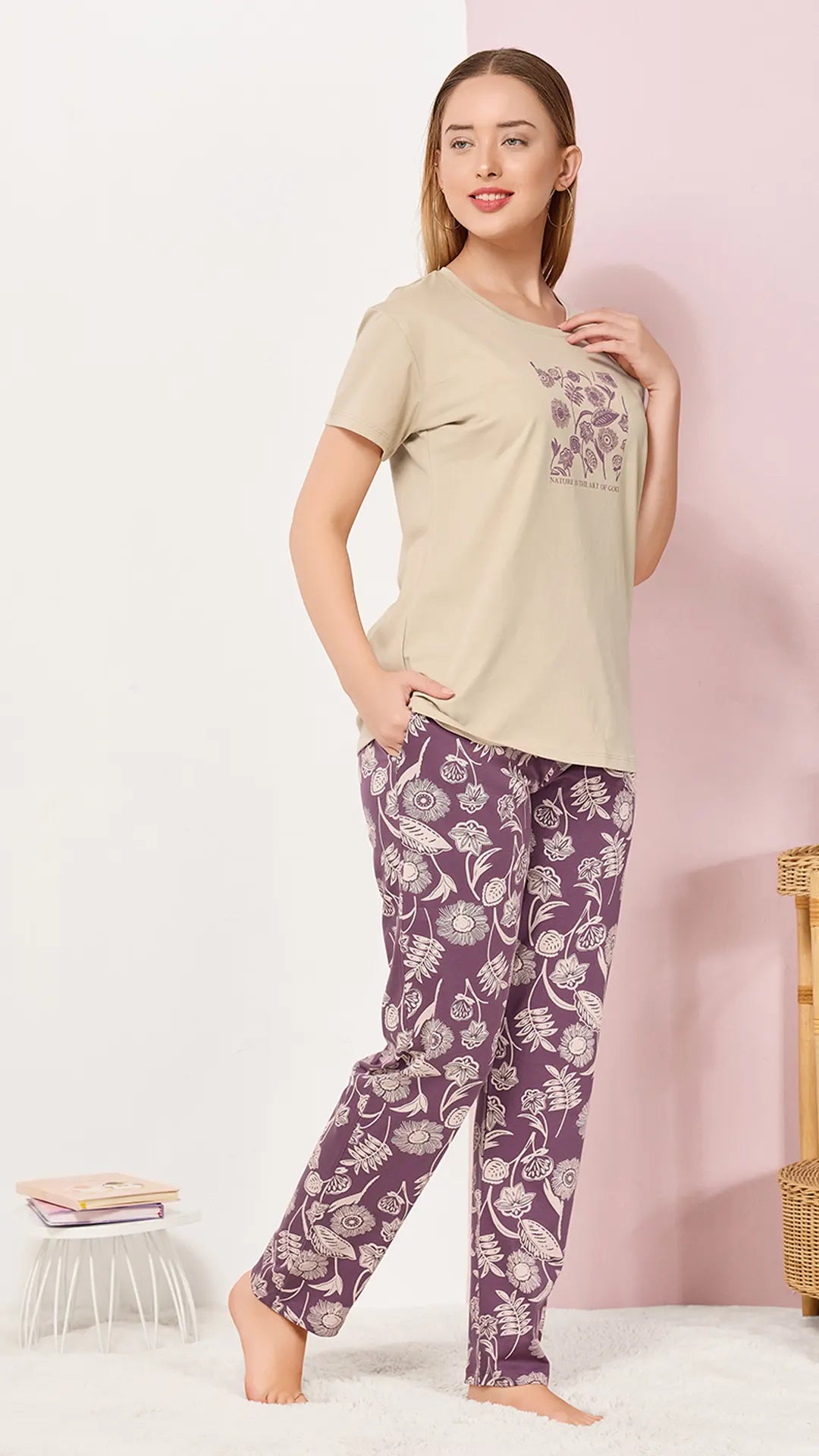 Foan Printed Half Sleeves Round Neck