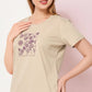 Foan Printed Half Sleeves Round Neck