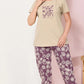 Foan Printed Half Sleeves Round Neck