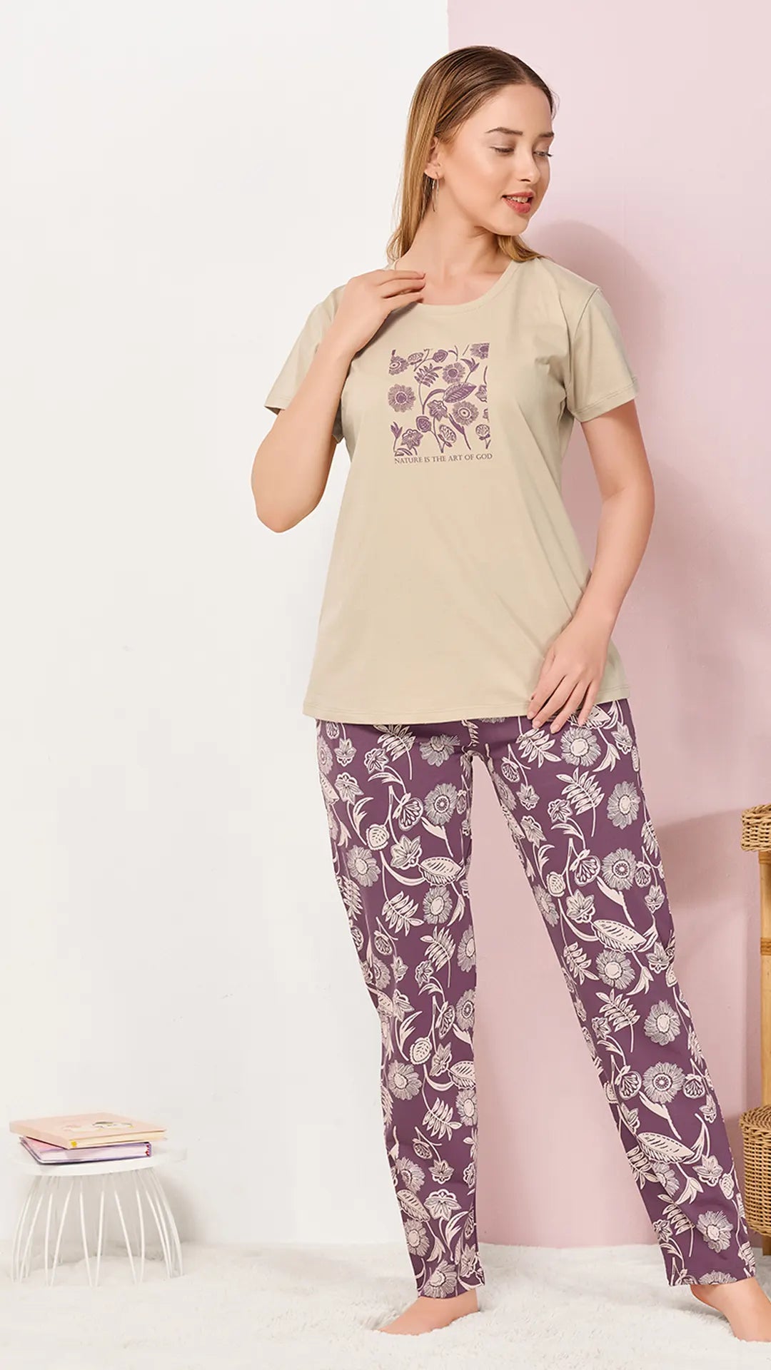 Foan Printed Half Sleeves Round Neck