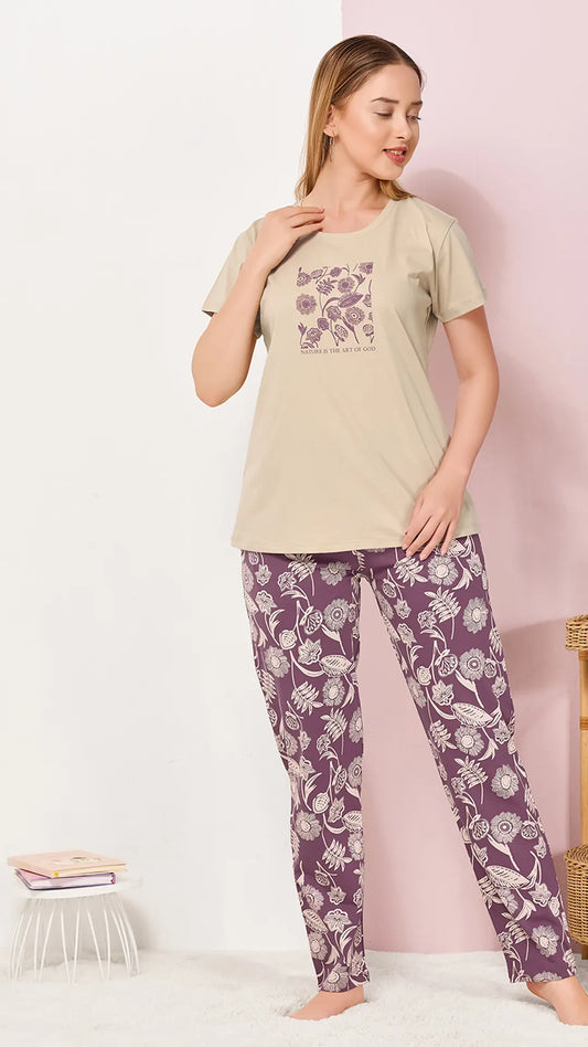 Foan Printed Half Sleeves Round Neck