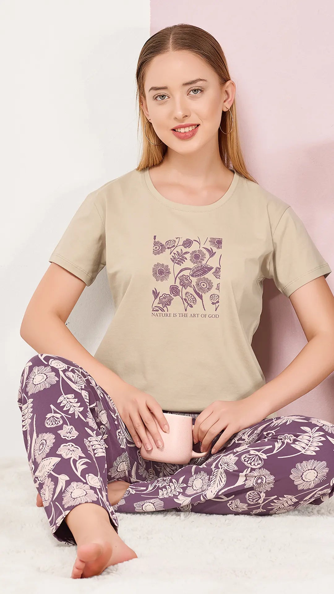 Foan Printed Half Sleeves Round Neck