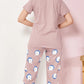 Lilac Printed Half Sleeves Round Neck