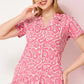 Pink Printed Half Sleeves Round Neck