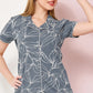 Gray Printed Half Sleeves Round Neck