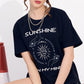 Navy Printed Half Sleeves Round Neck