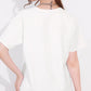 White Printed Half Sleeves Round Neck
