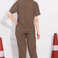 Brown Printed Half Sleeves Round Neck