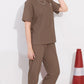 Brown Printed Half Sleeves Round Neck