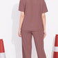 Rust Printed Half Sleeves Round Neck