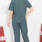 Green Printed Half Sleeves Round Neck