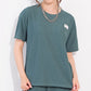 Green Printed Half Sleeves Round Neck