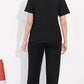 Black Printed Half Sleeves Round Neck