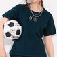 Peacock Printed Half Sleeves Round Neck