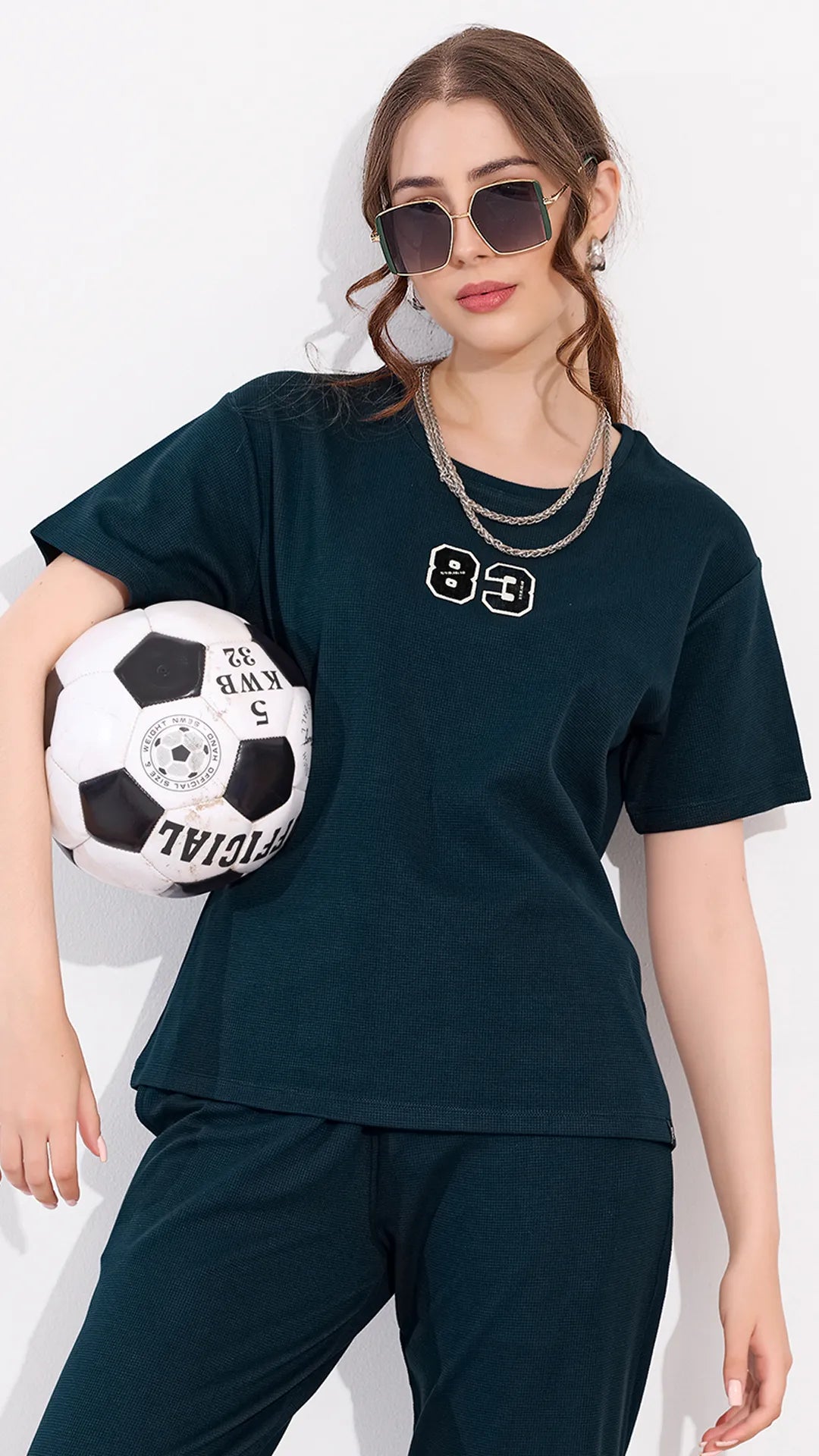 Peacock Printed Half Sleeves Round Neck