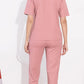 Peach Printed Half Sleeves Round Neck