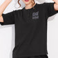 Black Printed Half Sleeves Round Neck