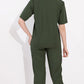 Olive Printed Half Sleeves Round Neck