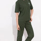 Olive Printed Half Sleeves Round Neck