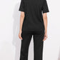 Black Printed Half Sleeves Round Neck