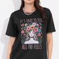 Black Printed Half Sleeves Round Neck