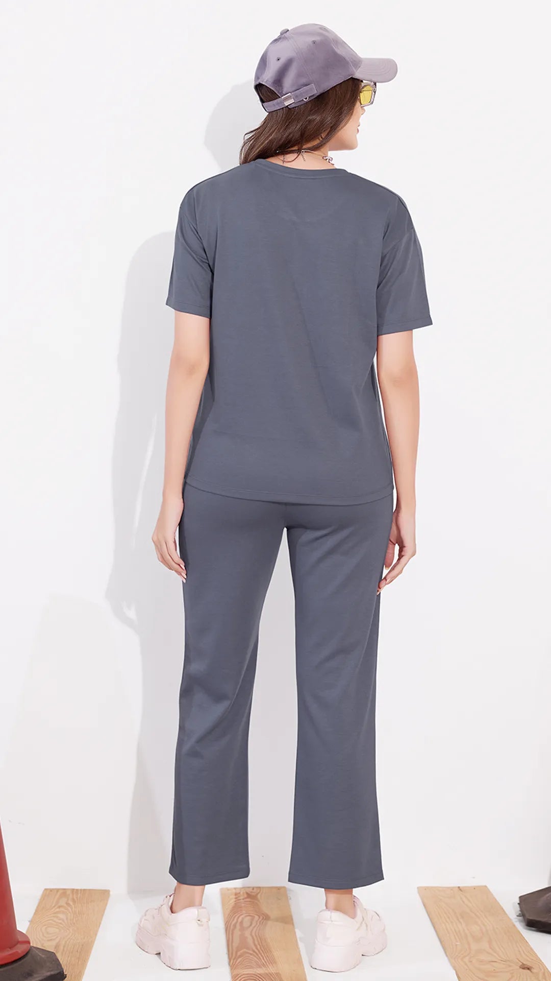 Gray Printed Half Sleeves Round Neck