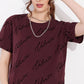 Maroon Printed Half Sleeves Round Neck