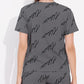 Gray Printed Half Sleeves Round Neck