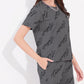 Gray Printed Half Sleeves Round Neck