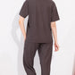 Mauve Printed Half Sleeves Round Neck