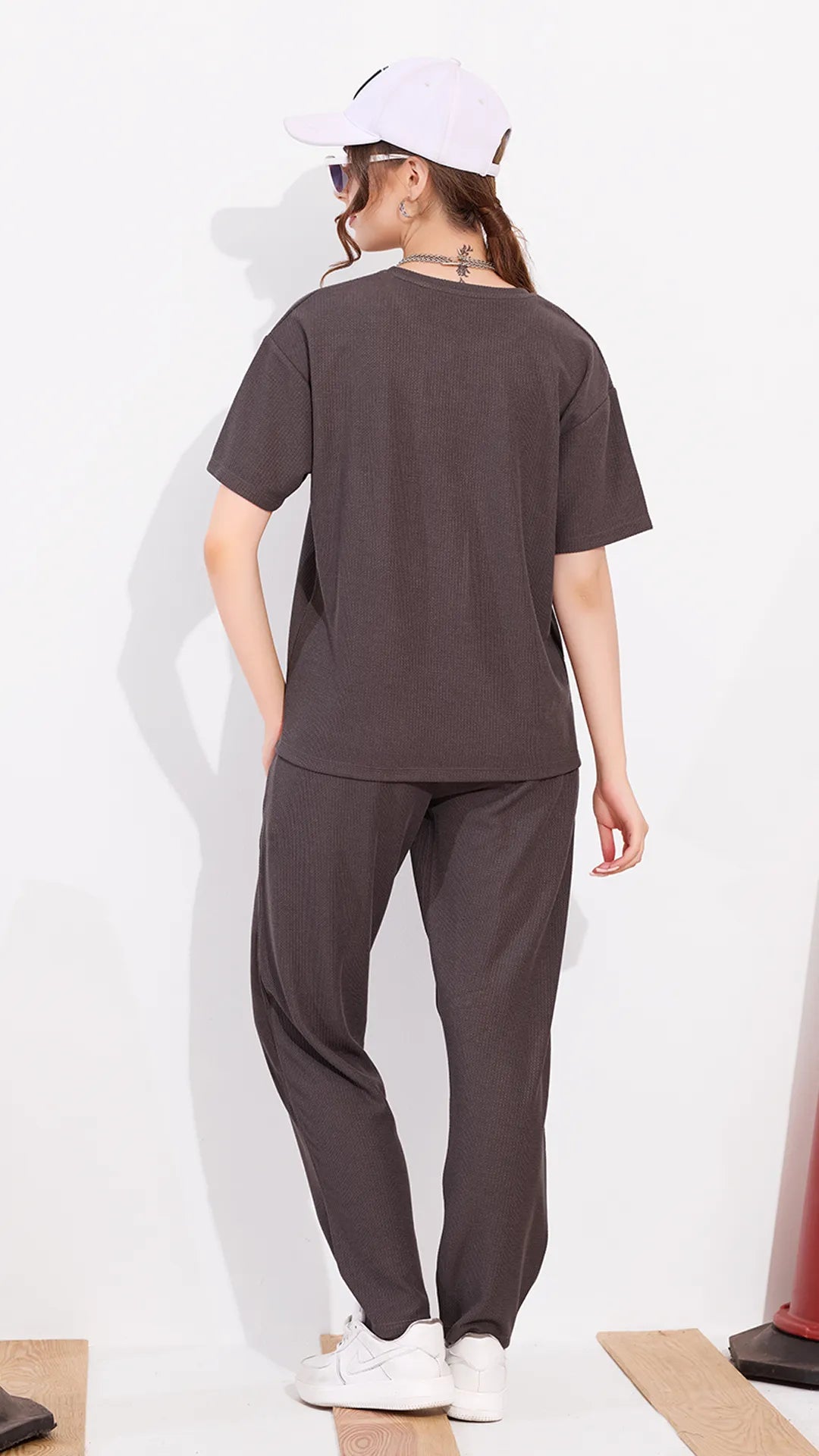 Mauve Printed Half Sleeves Round Neck
