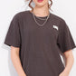 Mauve Printed Half Sleeves Round Neck