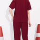 Maroon Printed Half Sleeves Round Neck