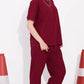 Maroon Printed Half Sleeves Round Neck