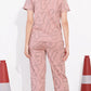 Pink Printed Half Sleeves Round Neck