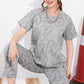 Grey Printed Half Sleeves Round Neck