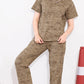 Khakhi Printed Half Sleeves Round Neck