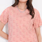 Pink Printed Half Sleeves Round Neck