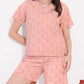 Pink Printed Half Sleeves Round Neck