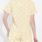 Off White &nbsp;Printed Half Sleeves Round Neck