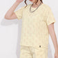 Off White &nbsp;Printed Half Sleeves Round Neck