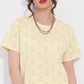 Off White &nbsp;Printed Half Sleeves Round Neck